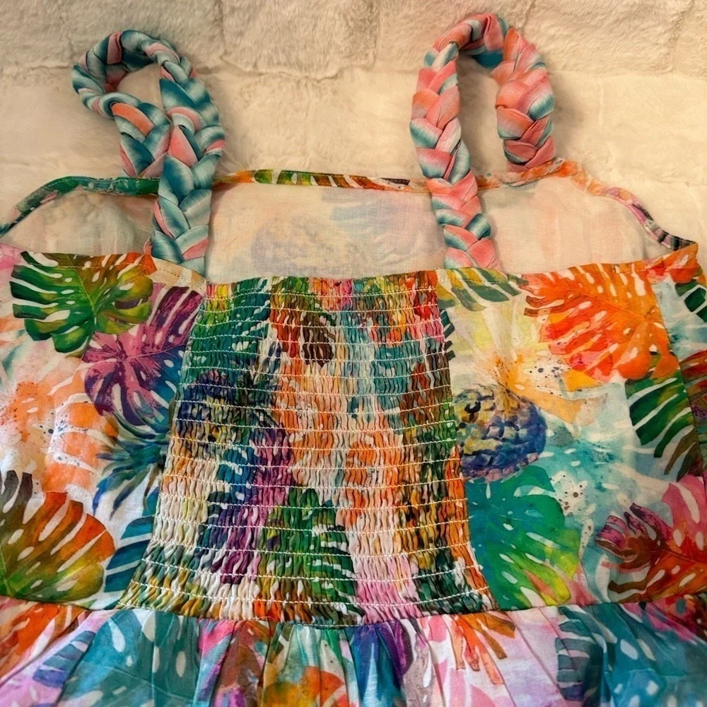 Destination 365 Long Maxi Dress. Size XS. Braided Straps. Floral. New - Picture 13 of 16